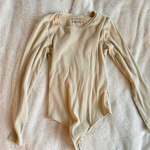 Beige Long Sleeve Bodysuit